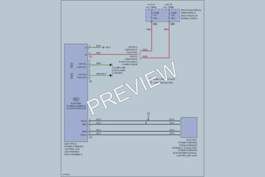 2013 MercedesBenz E400HYBRID Electronic Power Steering wiring diagram preview