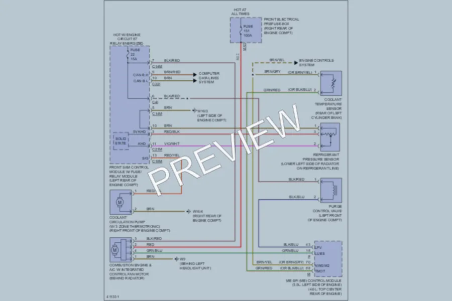 2013 MercedesBenz E550 Cooling Fan wiring diagram preview