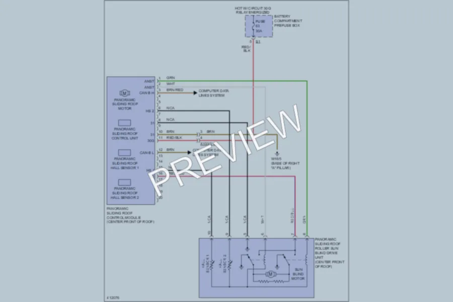 2013 MercedesBenz GL550 Power Top Sunroof wiring diagram preview