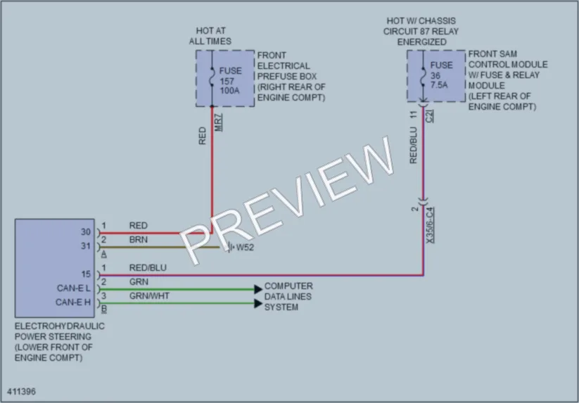 2013 MercedesBenz GLK250BLUETEC Electronic Power Steering wiring diagram preview