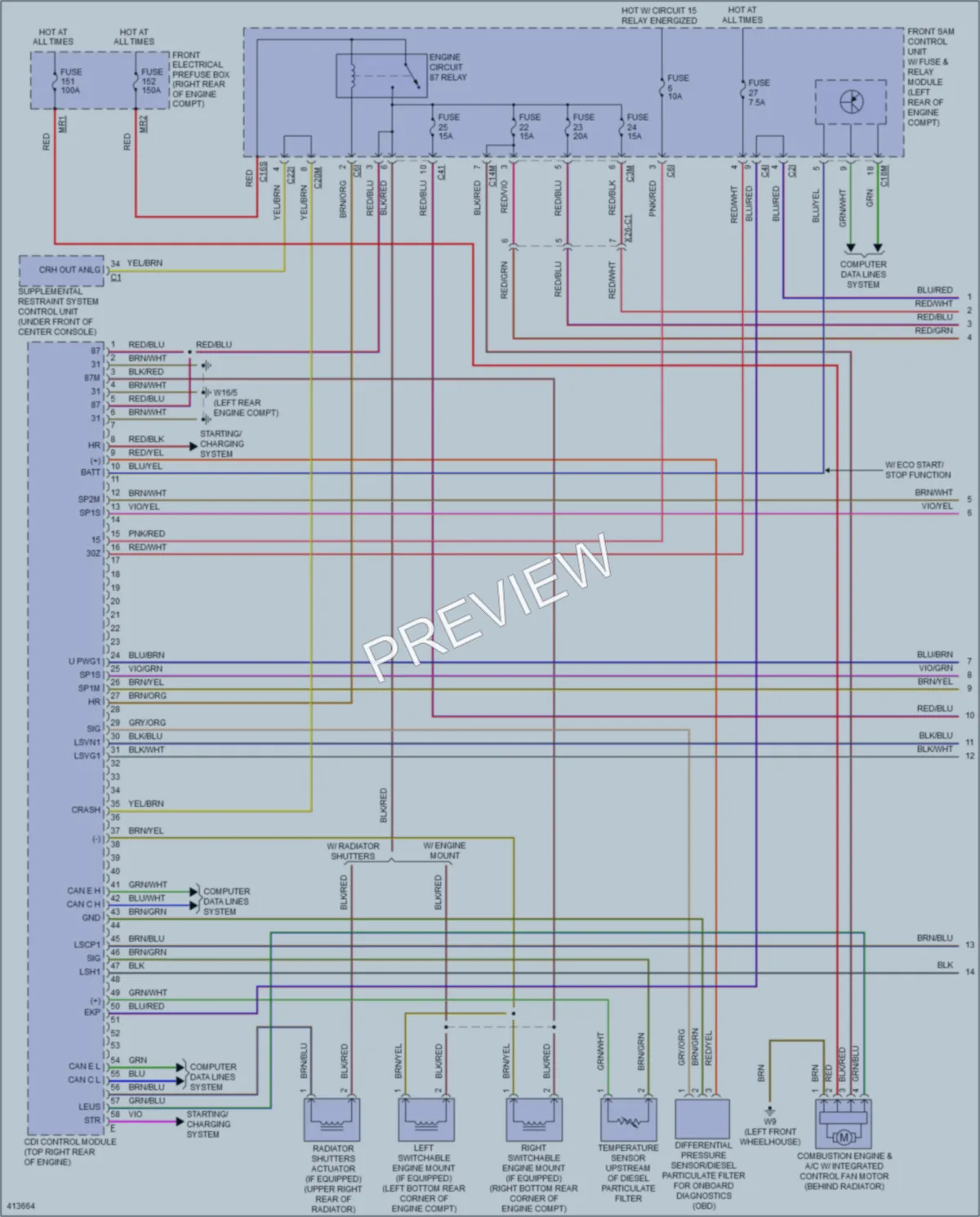 2013 MercedesBenz GLK250BLUETEC Engine Performance wiring diagram preview