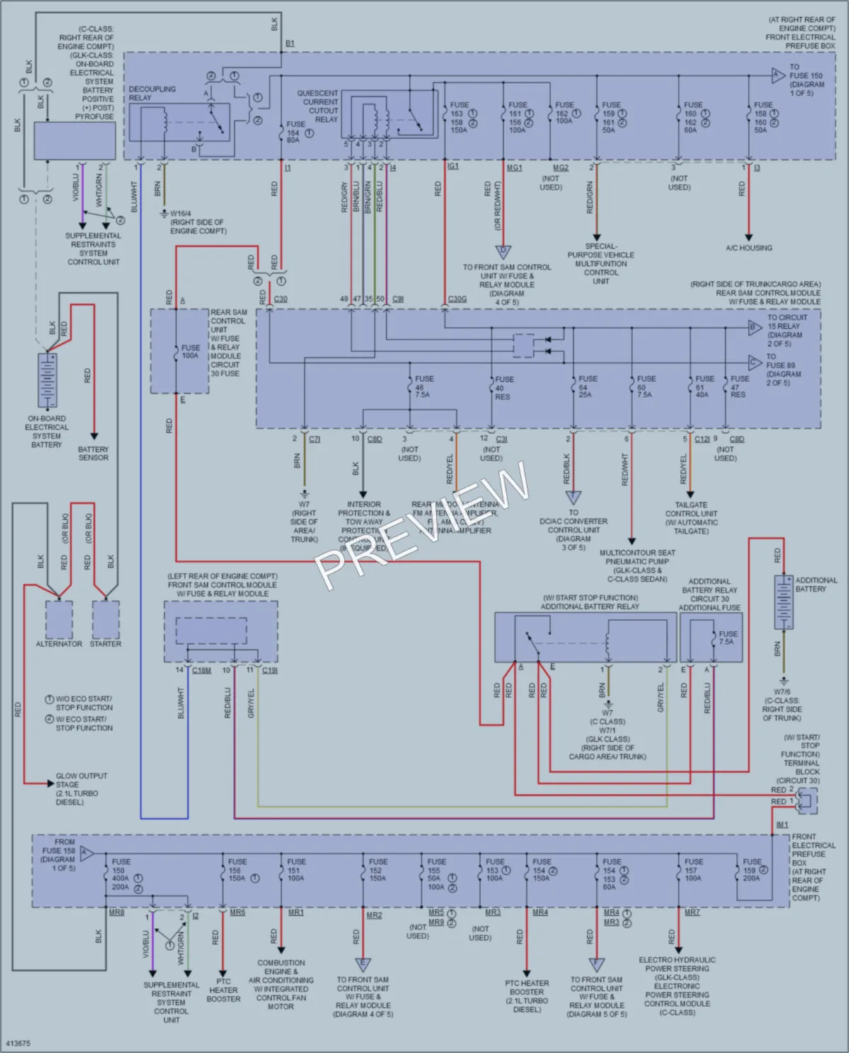 2013 MercedesBenz GLK350 Power Distribution wiring diagram preview