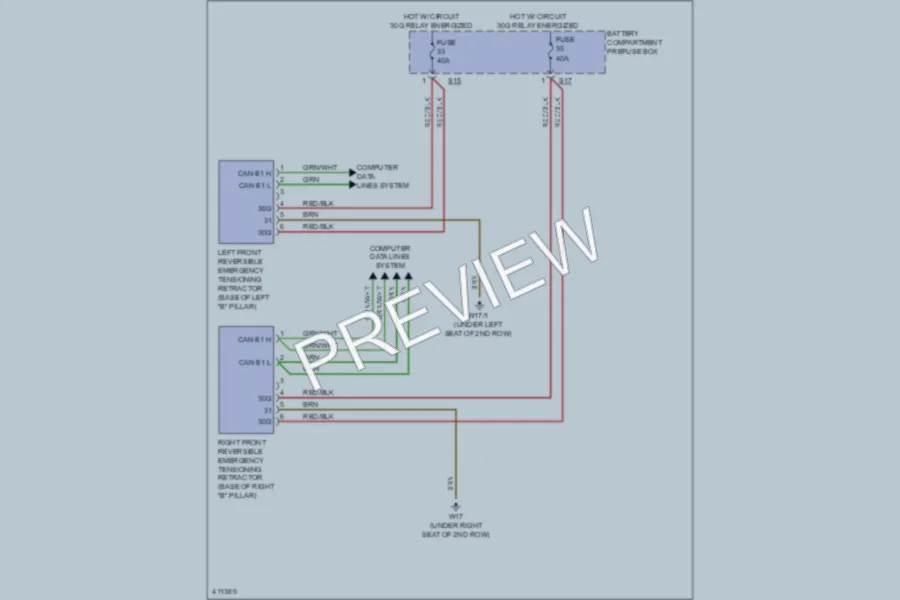 2013 MercedesBenz ML350BLUETEC Supplemental Restraints wiring diagram preview