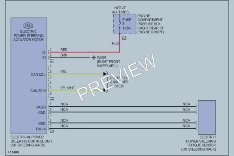 2013 MercedesBenz ML550 Electronic Power Steering wiring diagram preview