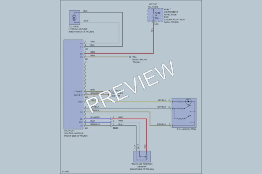 2013 MercedesBenz S350BLUETEC Trunk Tailgate Fuel Door wiring diagram preview