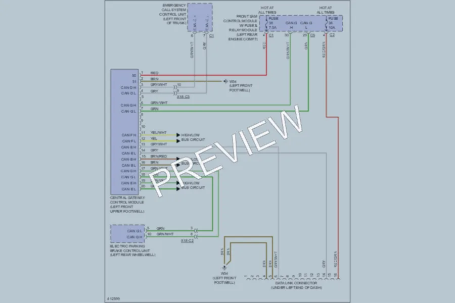 2013 MercedesBenz S400HYBRID Computer Data Lines wiring diagram preview