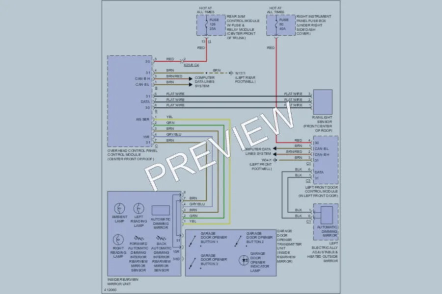 2013 MercedesBenz S400HYBRID Power Mirrors wiring diagram preview