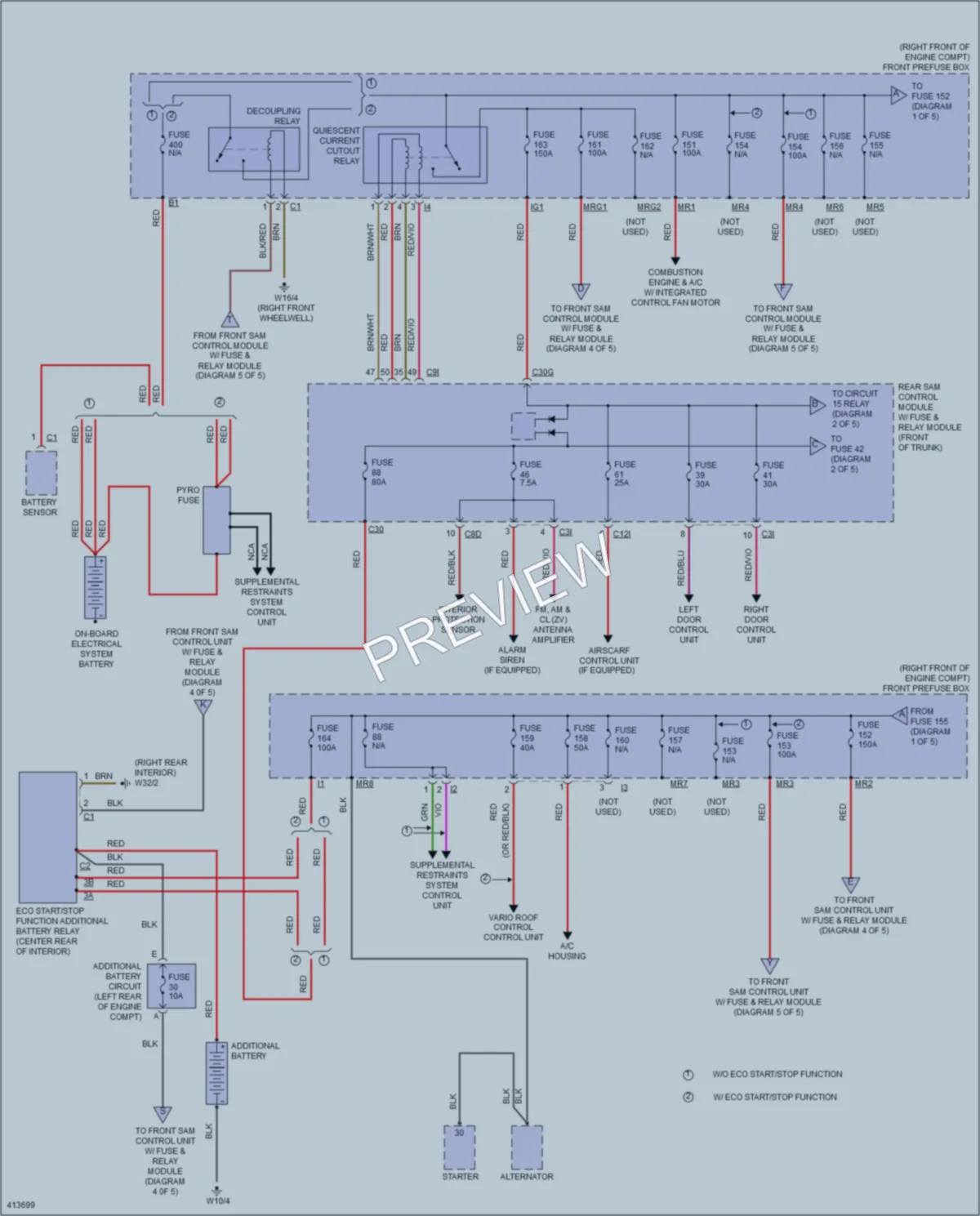 2013 MercedesBenz SLK250 Power Distribution wiring diagram preview