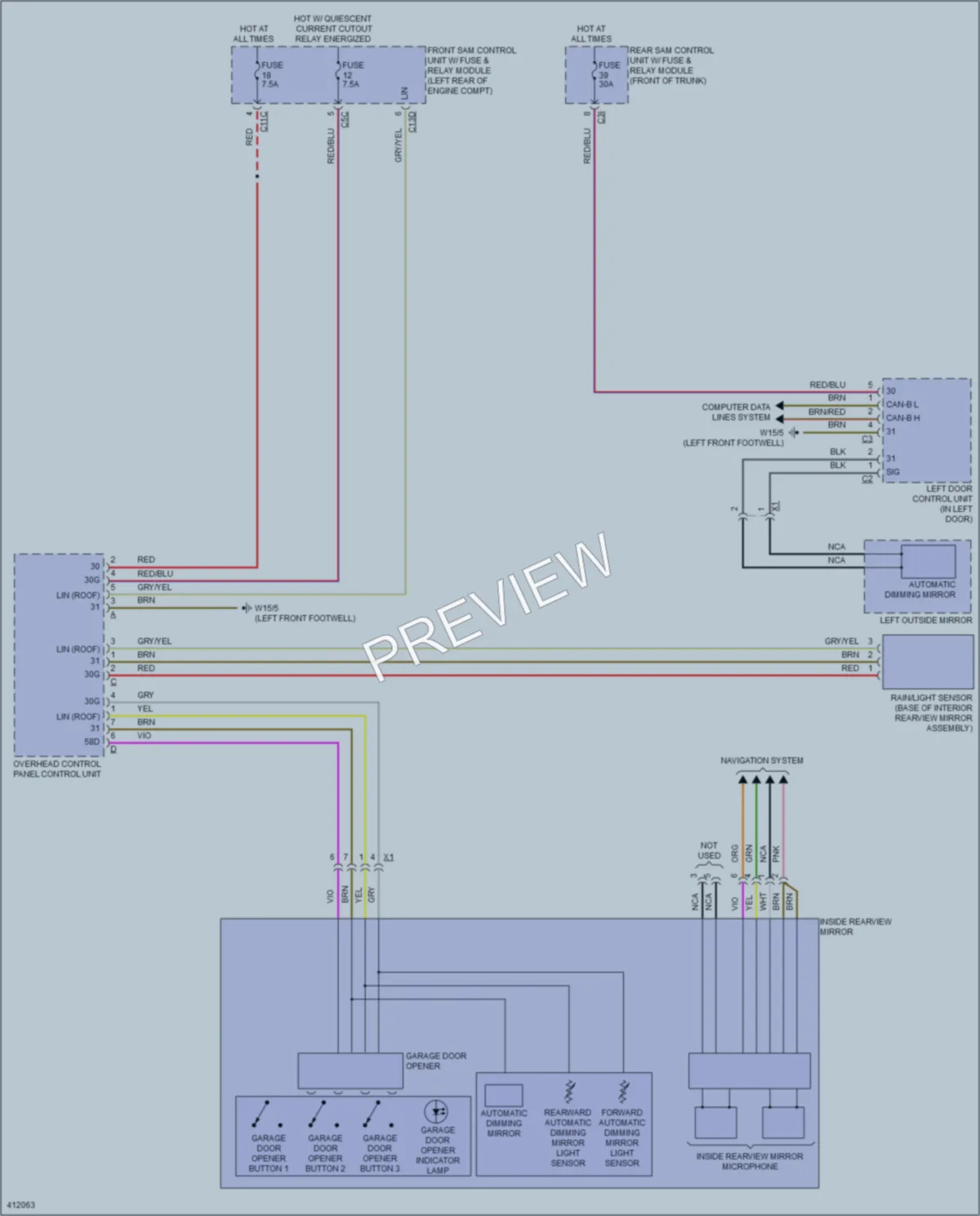 2013 MercedesBenz SLK250 Power Mirrors wiring diagram preview