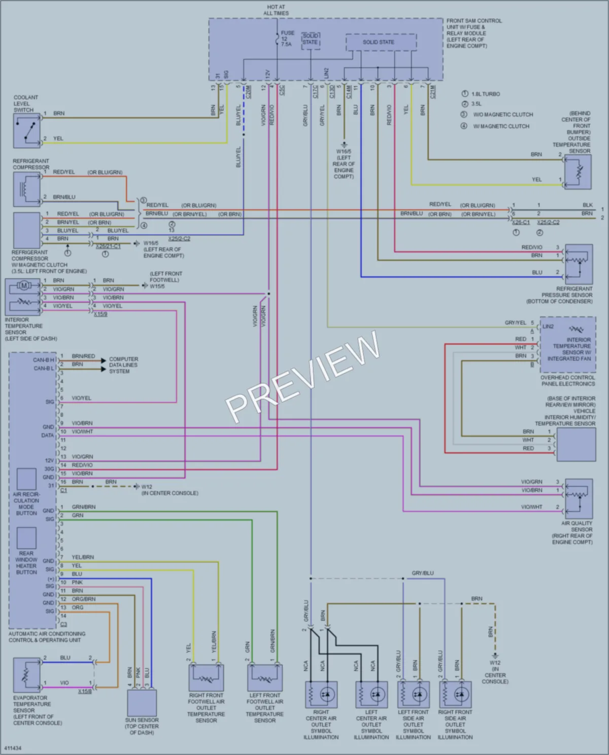 2013 MercedesBenz SLK350 Air Conditioning wiring diagram preview