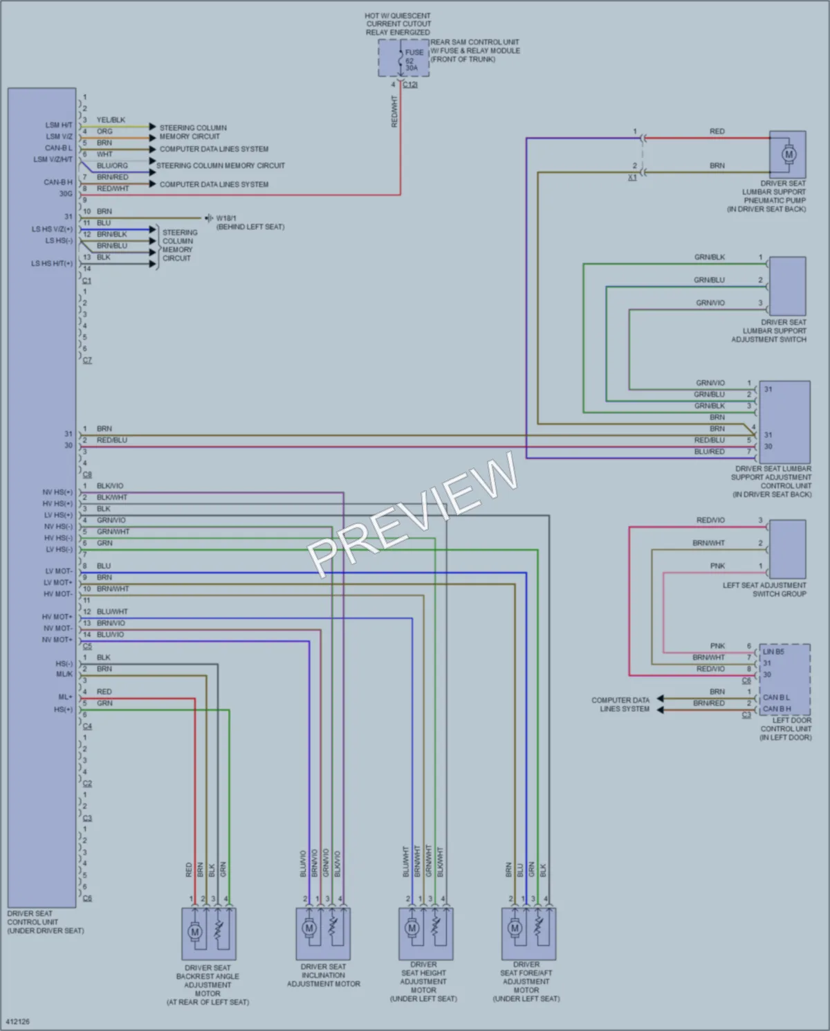 2013 MercedesBenz SLK350 Memory Systems wiring diagram preview