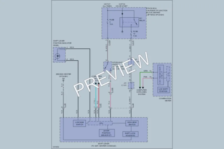 2013 Mitsubishi LancerSportback Shift Interlock wiring diagram preview