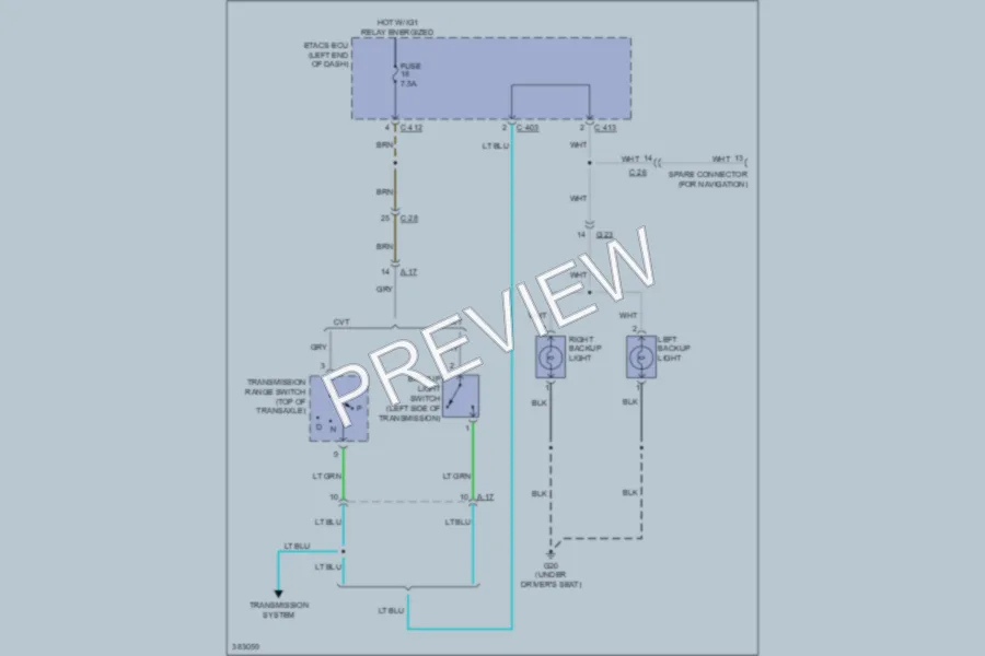 2013 Mitsubishi OutlanderSport Exterior Lights wiring diagram preview