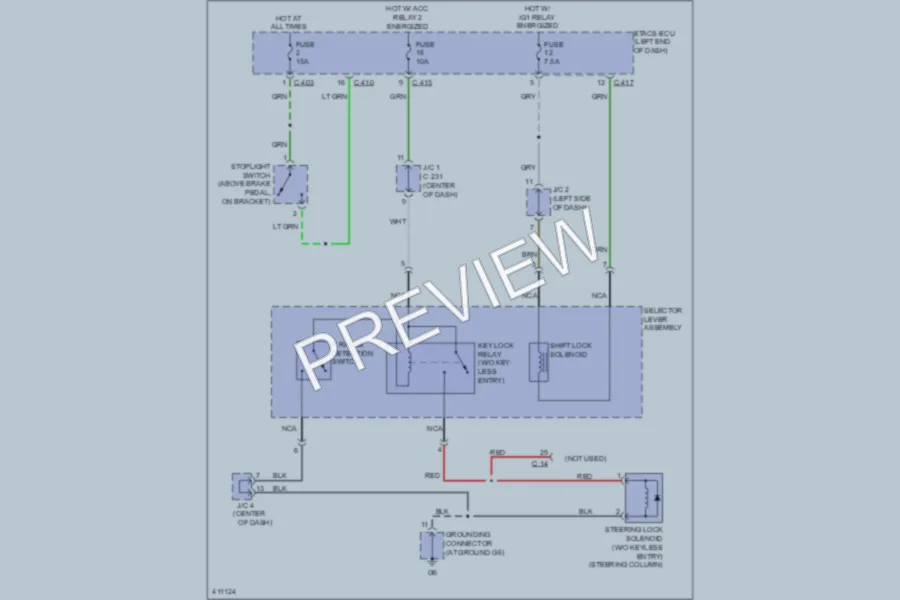 2013 Mitsubishi OutlanderSport Shift Interlock wiring diagram preview