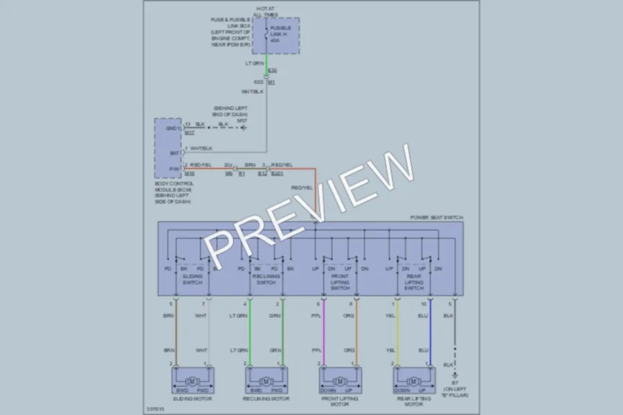 2013 Nissan Altima Power Seats wiring diagram preview
