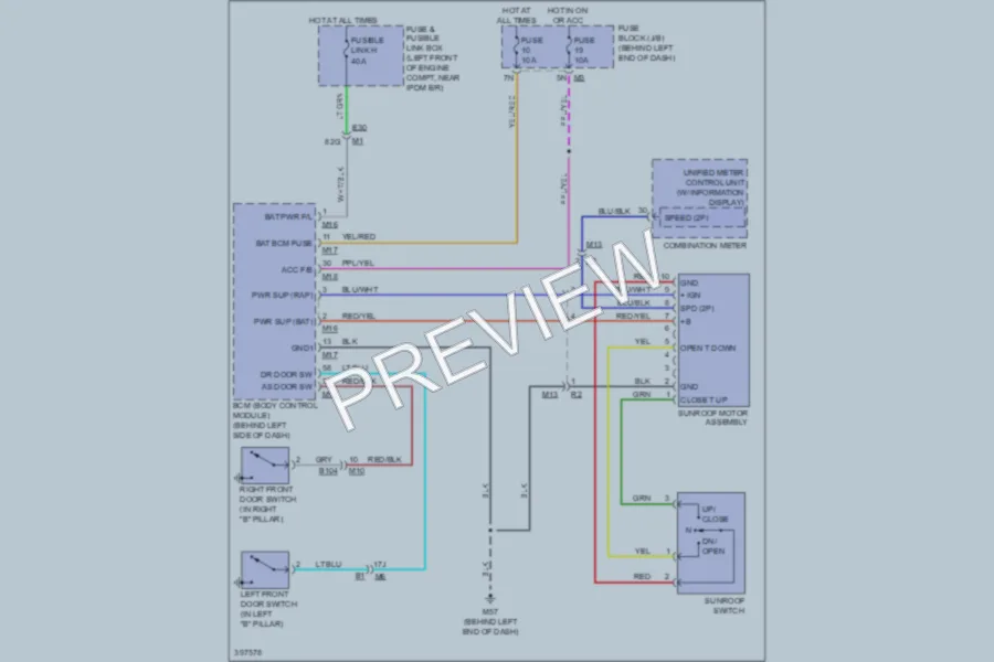 2013 Nissan Altima Power Top Sunroof wiring diagram preview