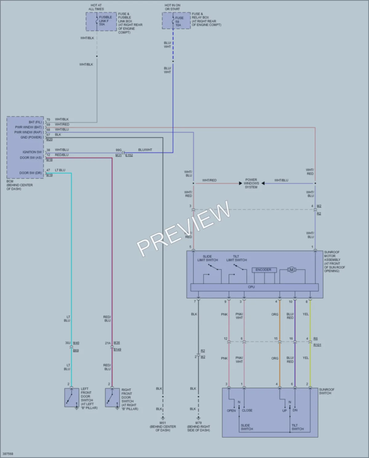 2013 Nissan Armada Power Top Sunroof wiring diagram preview
