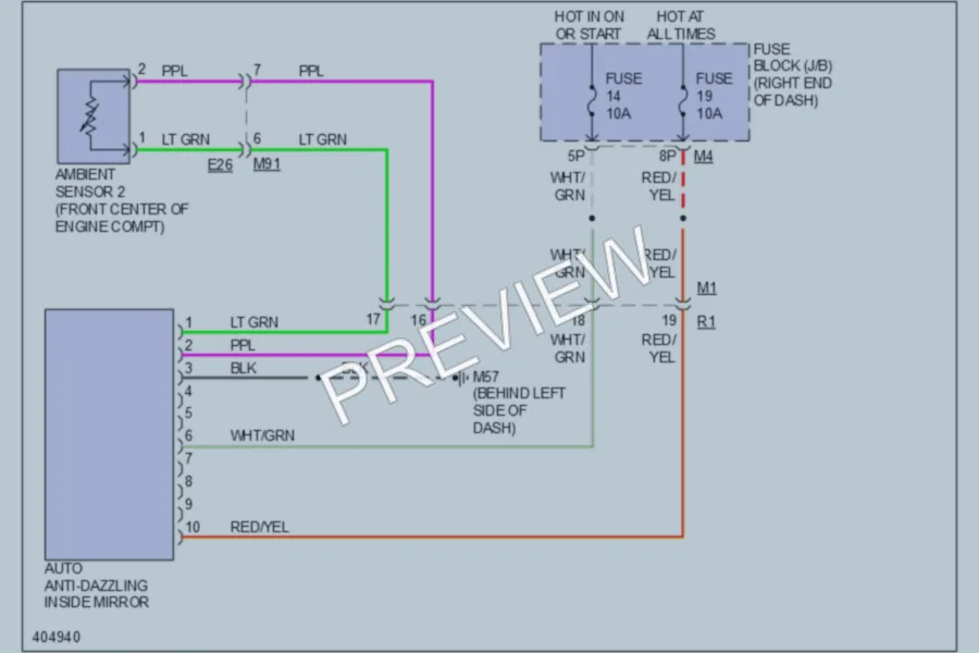 2013 Nissan Frontier Power Mirrors wiring diagram preview