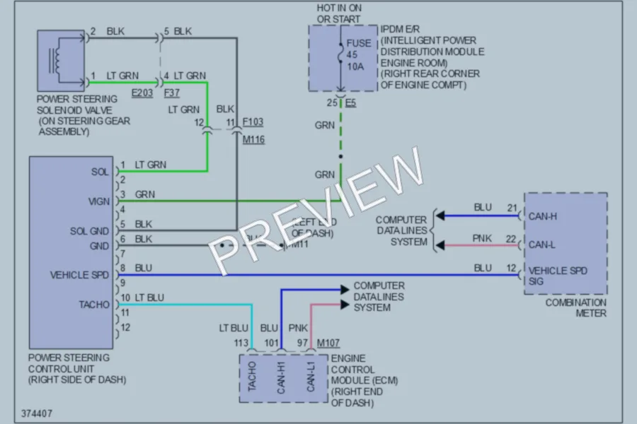 2013 Nissan GTR Electronic Power Steering wiring diagram preview