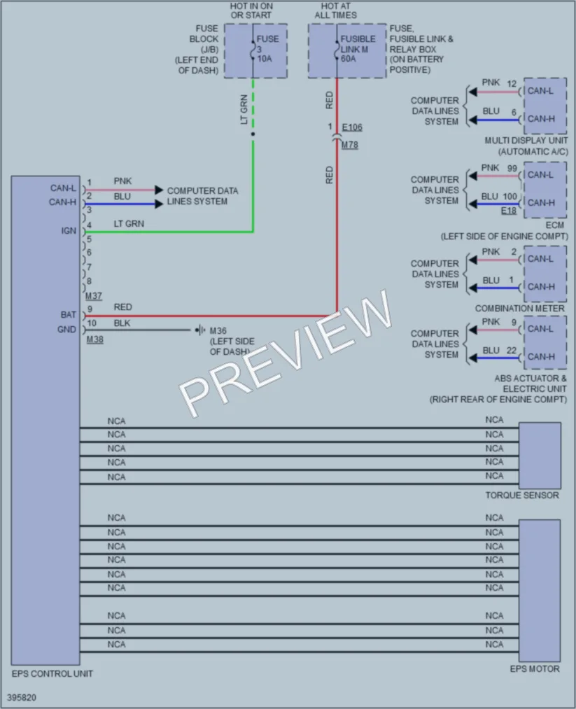 2013 Nissan JUKE Electronic Power Steering wiring diagram preview