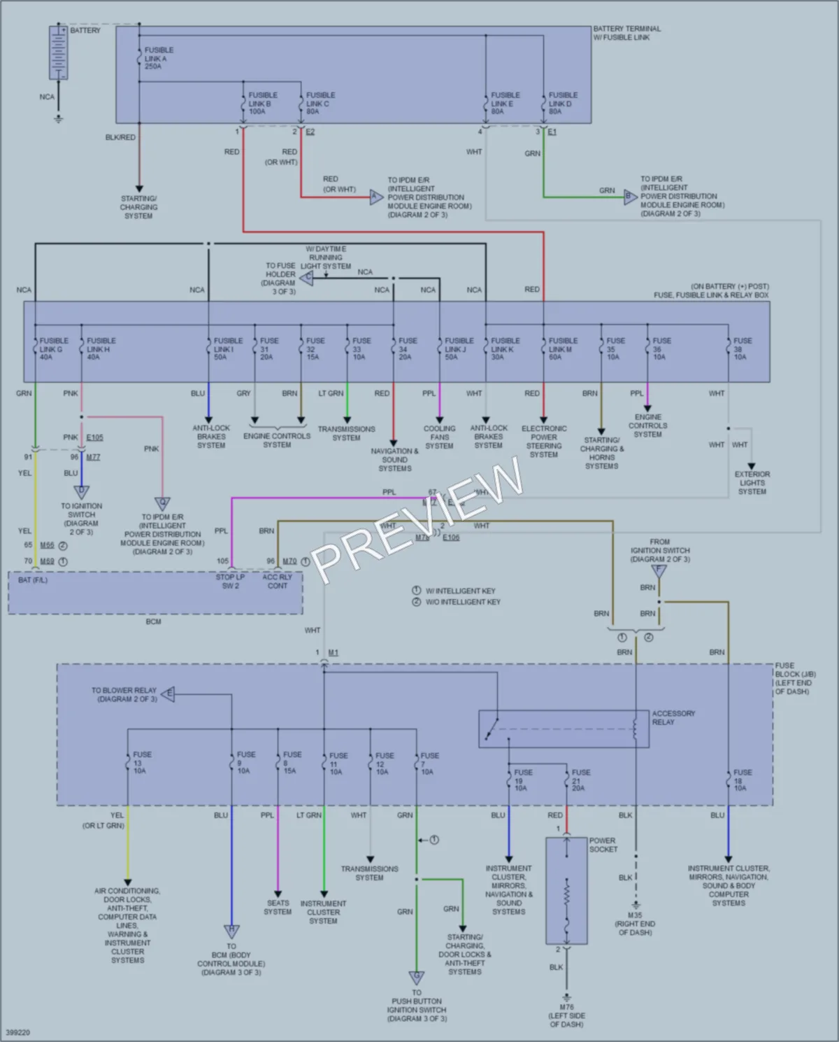 2013 Nissan JUKE Power Distribution wiring diagram preview