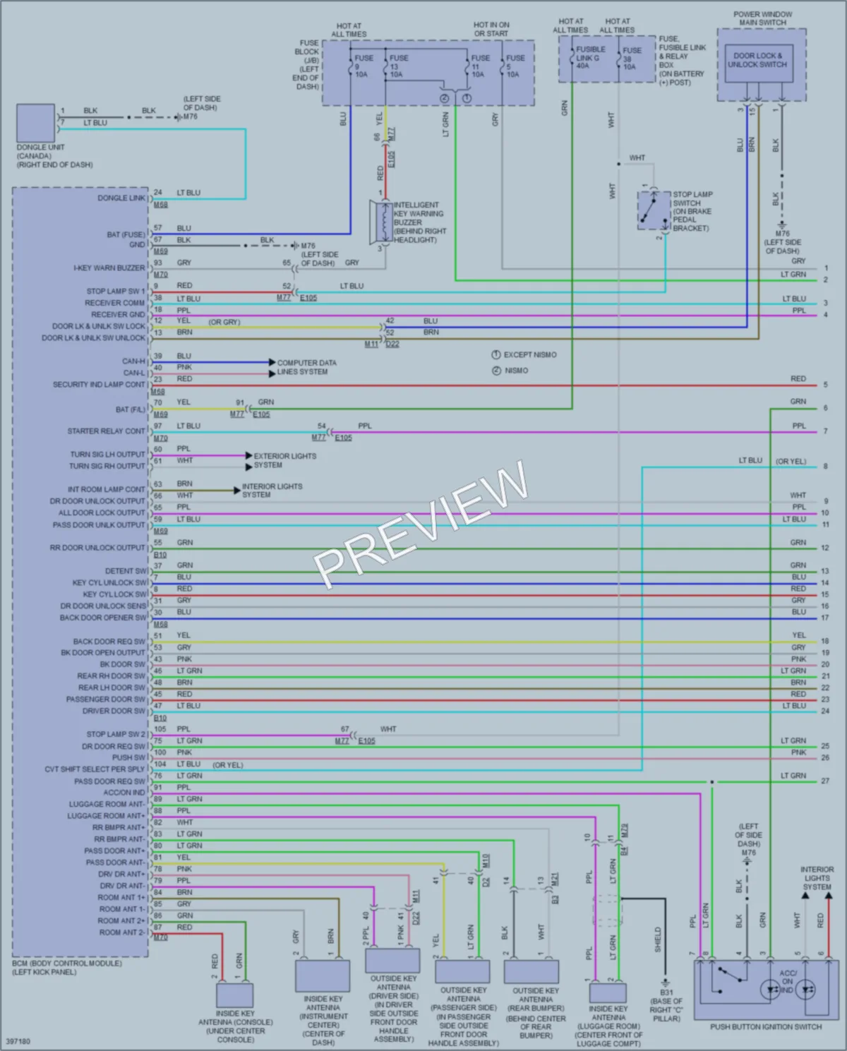 2013 Nissan JUKE Power Door Locks wiring diagram preview