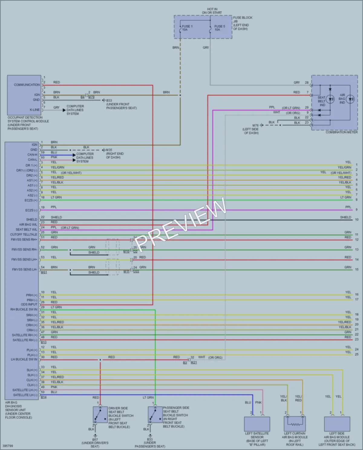 2013 Nissan JUKE Supplemental Restraints wiring diagram preview
