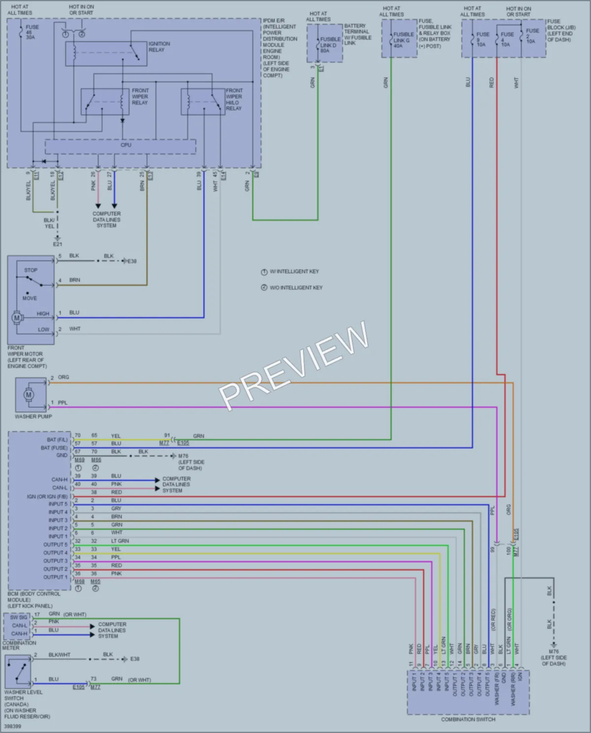 2013 Nissan JUKE Wiper Washer wiring diagram preview