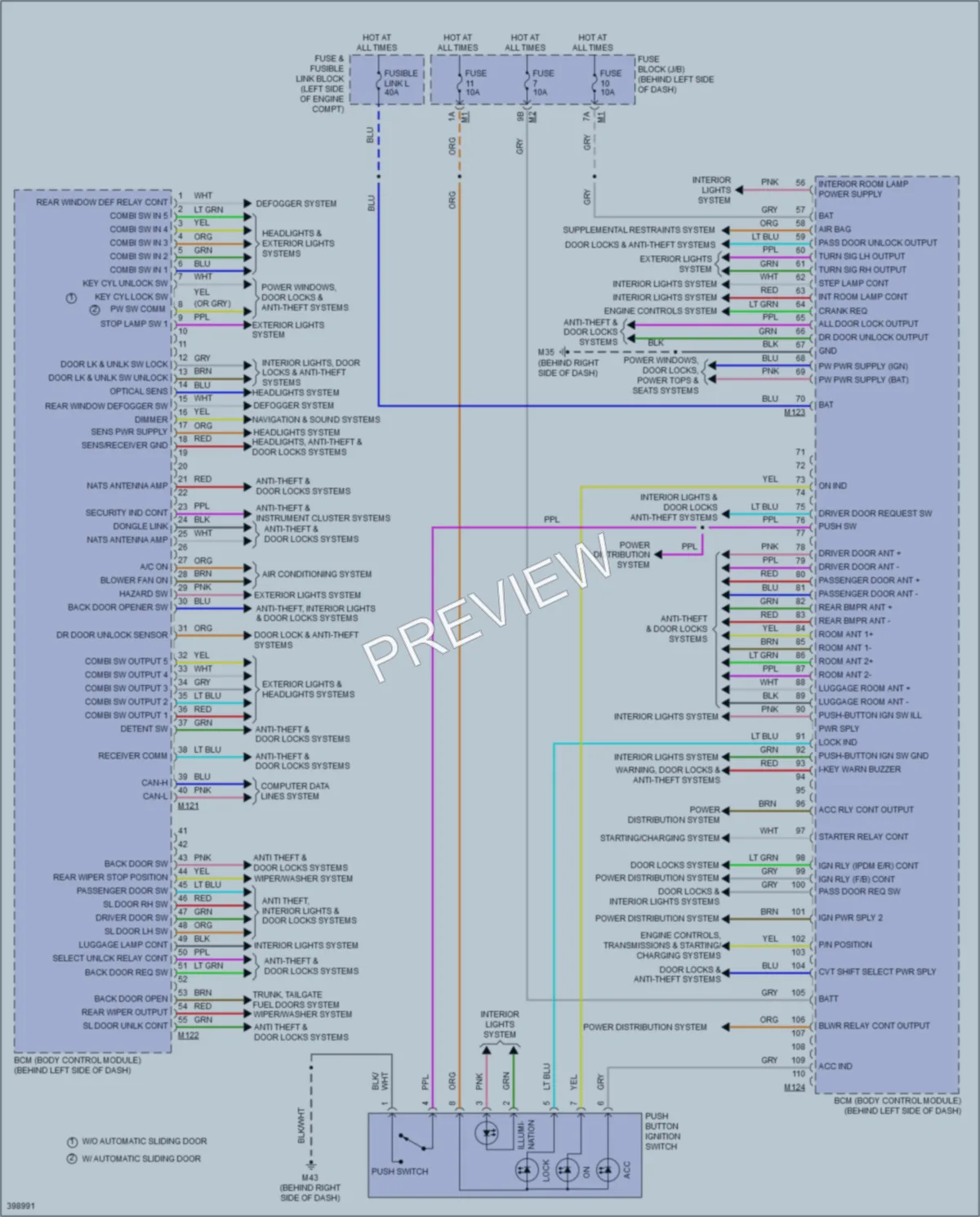 2013 Nissan Quest Body Control Modules wiring diagram preview