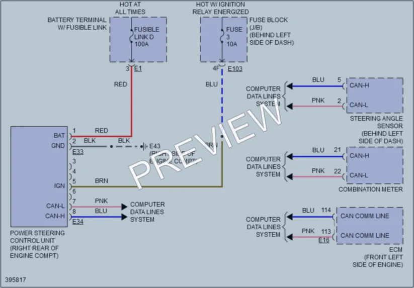 2013 Nissan Quest Electronic Power Steering wiring diagram preview