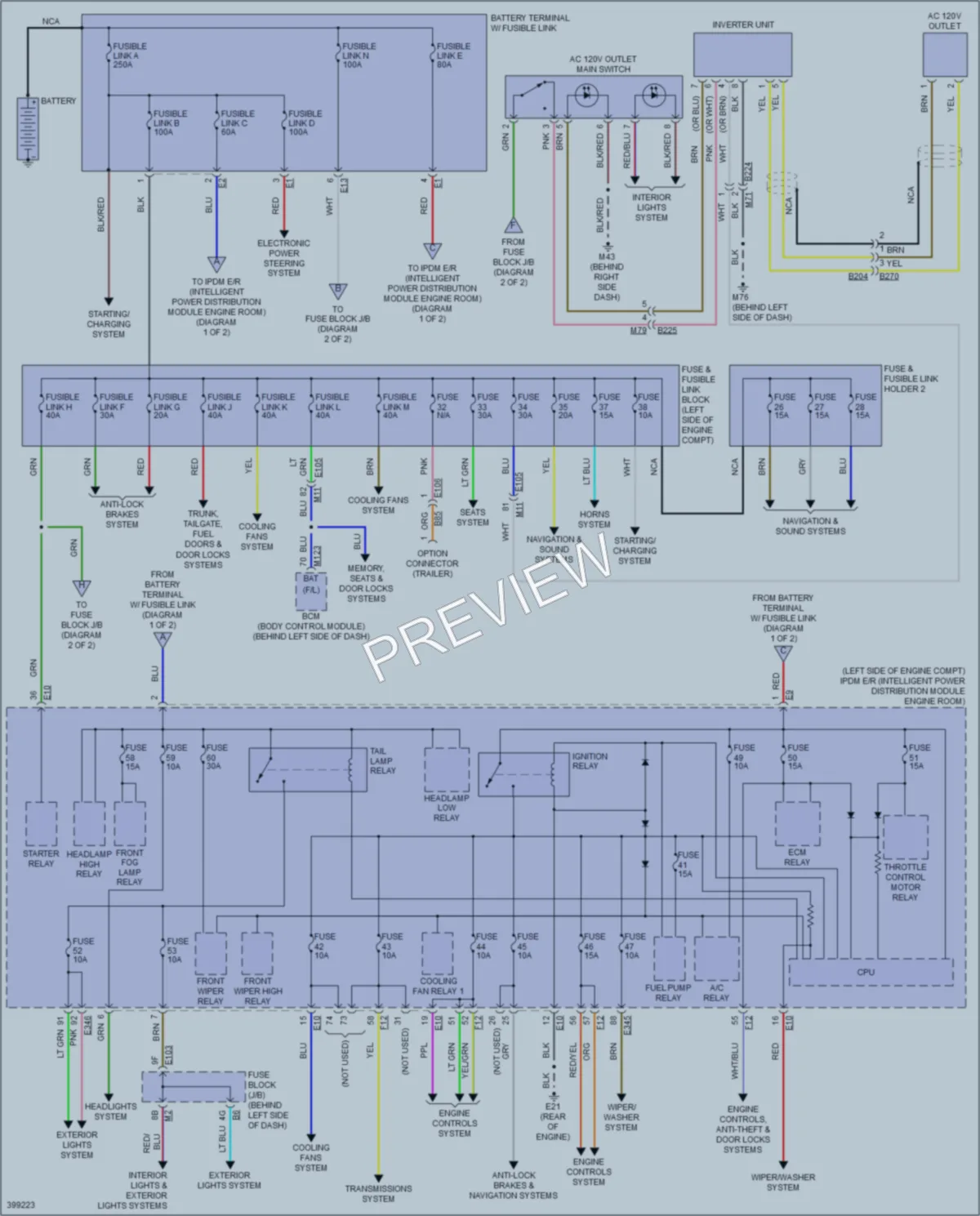 2013 Nissan Quest Power Distribution wiring diagram preview