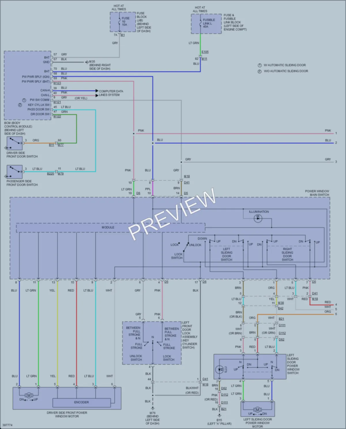 2013 Nissan Quest Power Windows wiring diagram preview