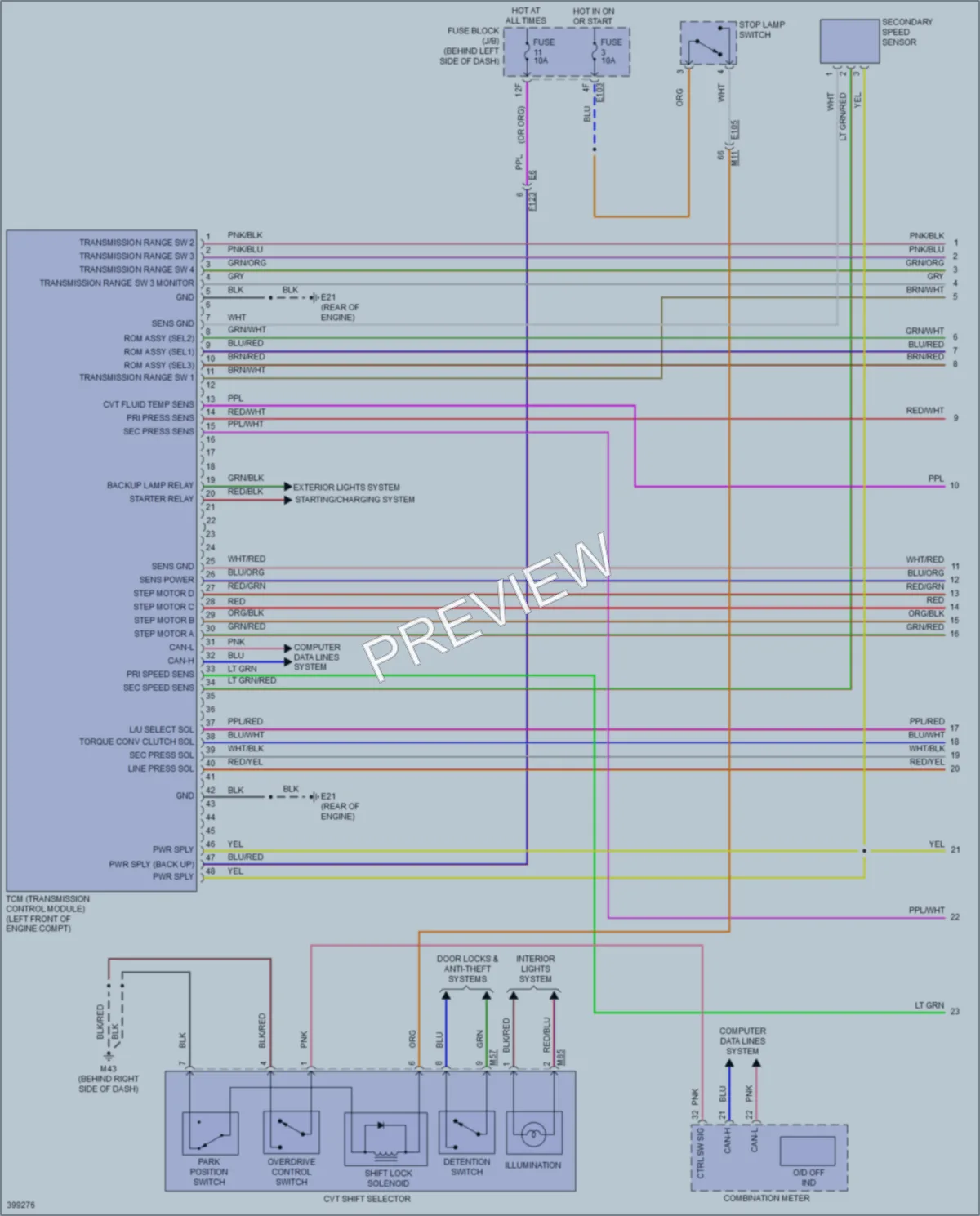2013 Nissan Quest Transmission wiring diagram preview