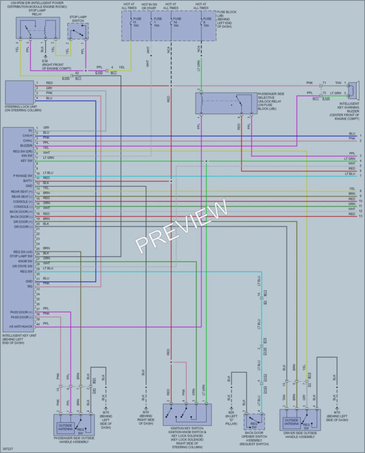 2013 Nissan Rogue Power Door Locks wiring diagram preview
