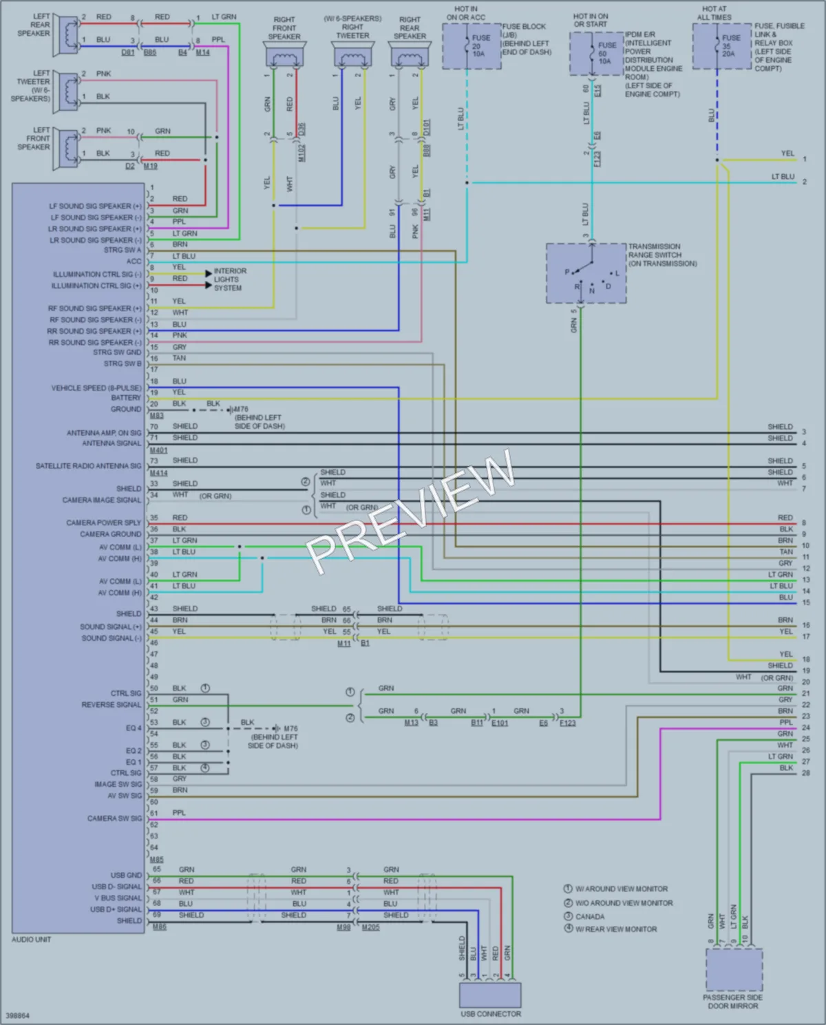 2013 Nissan Rogue Radio wiring diagram preview