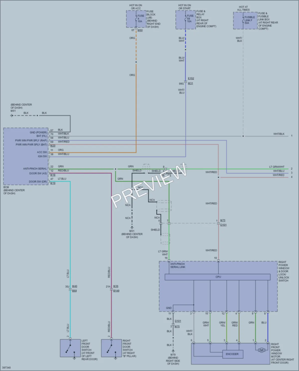2013 Nissan Titan Power Windows wiring diagram preview