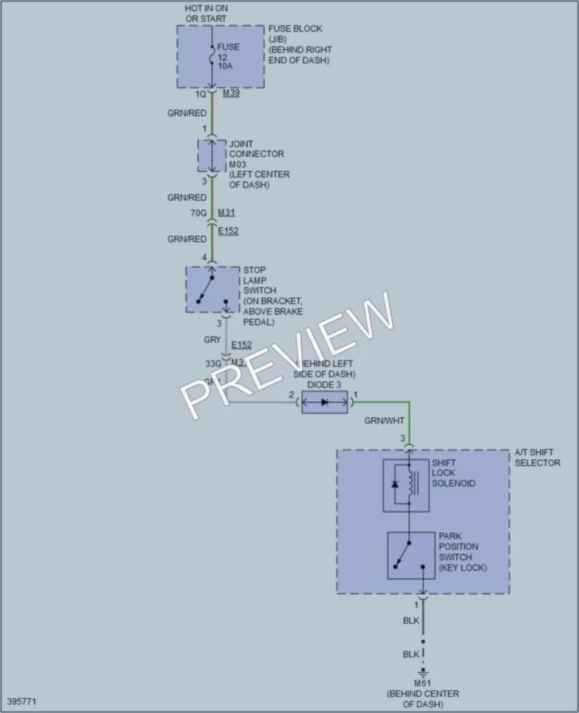 2013 Nissan Titan Shift Interlock wiring diagram preview