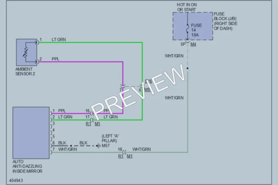2013 Nissan Xterra Power Mirrors wiring diagram preview