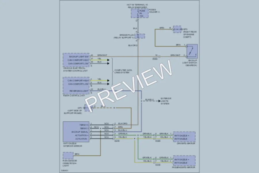 2013 Porsche 911 Power Mirrors wiring diagram preview