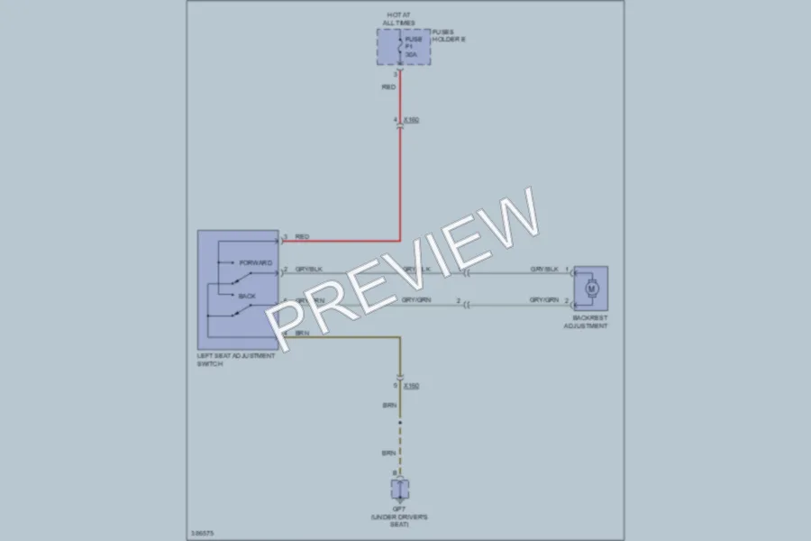 2013 Porsche 911 Power Seats wiring diagram preview