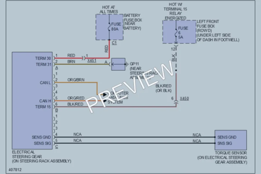 2013 Porsche Boxster Electronic Power Steering wiring diagram preview