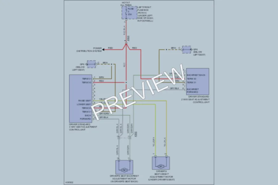 2013 Porsche Boxster Power Seats wiring diagram preview