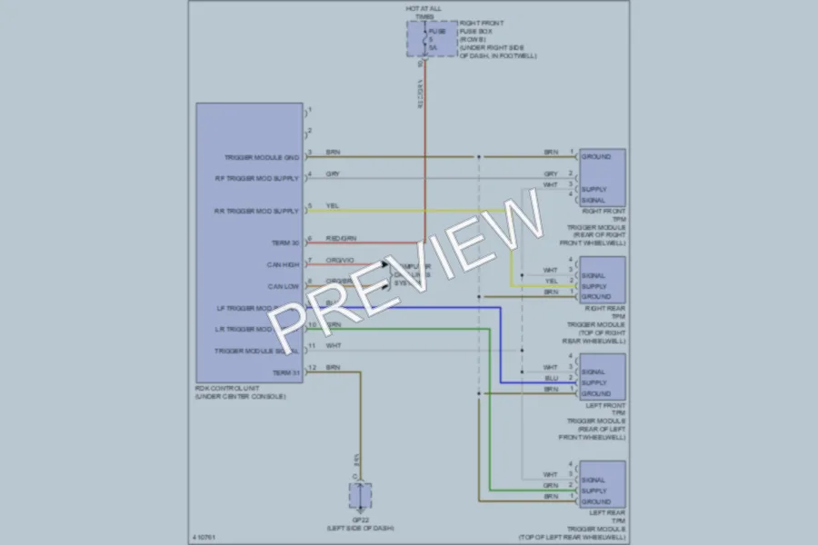 2013 Porsche Boxster Warning Systems wiring diagram preview