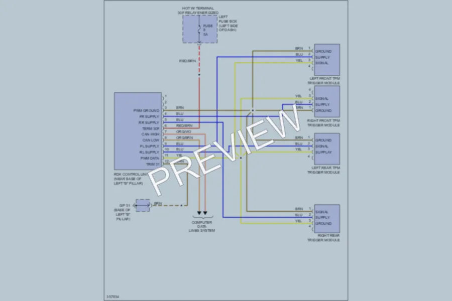 2013 Porsche Cayenne Warning Systems wiring diagram preview