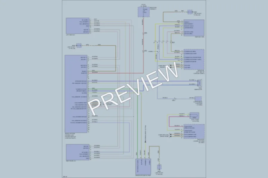 2013 Porsche Panamera Trunk Tailgate Fuel Door wiring diagram preview