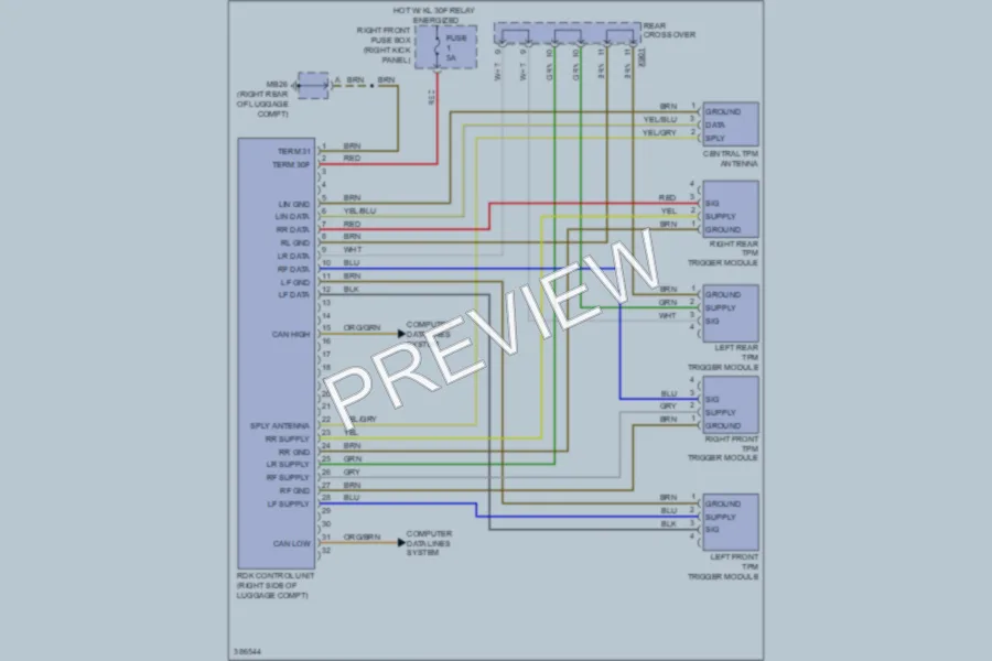2013 Porsche Panamera Warning Systems wiring diagram preview