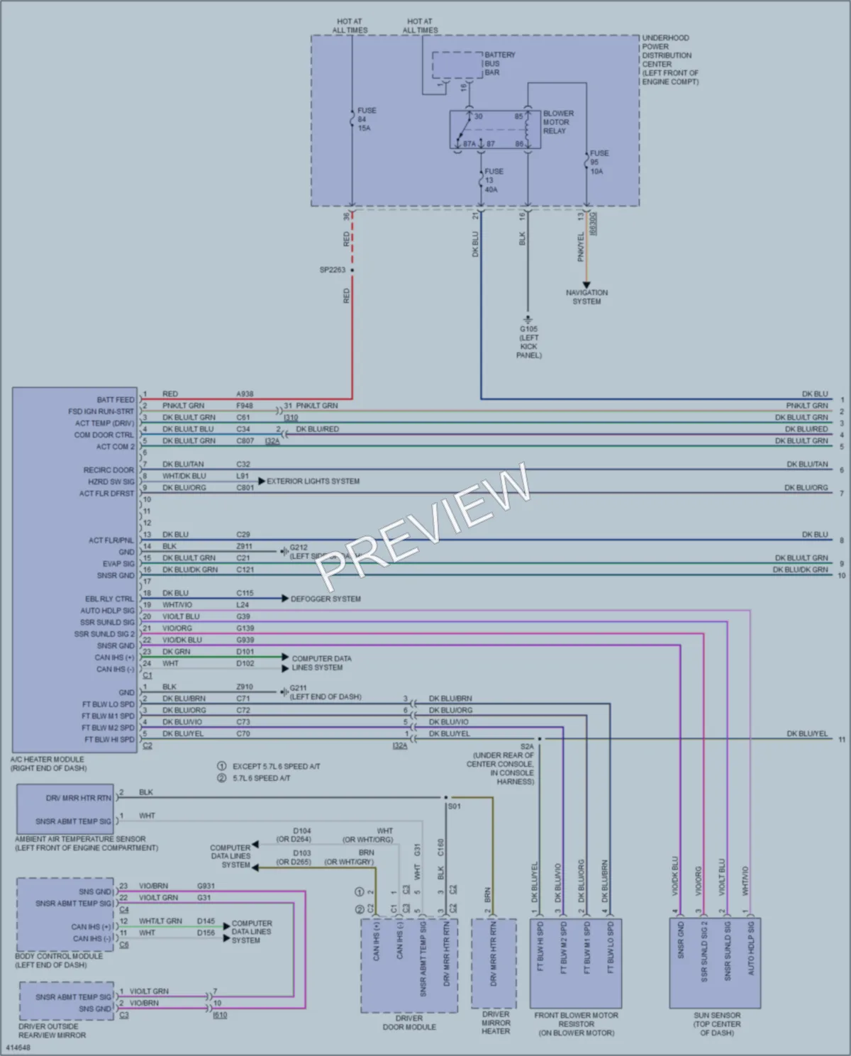 2013 Ram 1500Pickup Air Conditioning wiring diagram preview
