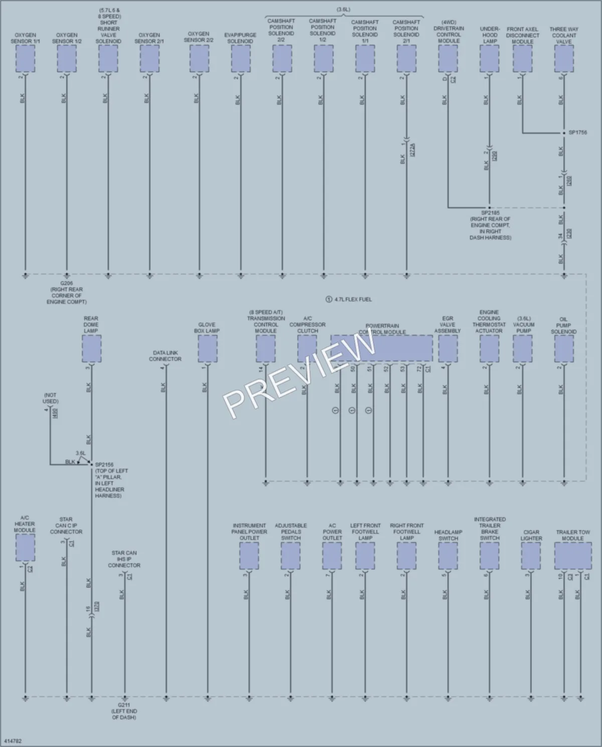 2013 Ram 1500Pickup Ground Distribution wiring diagram preview