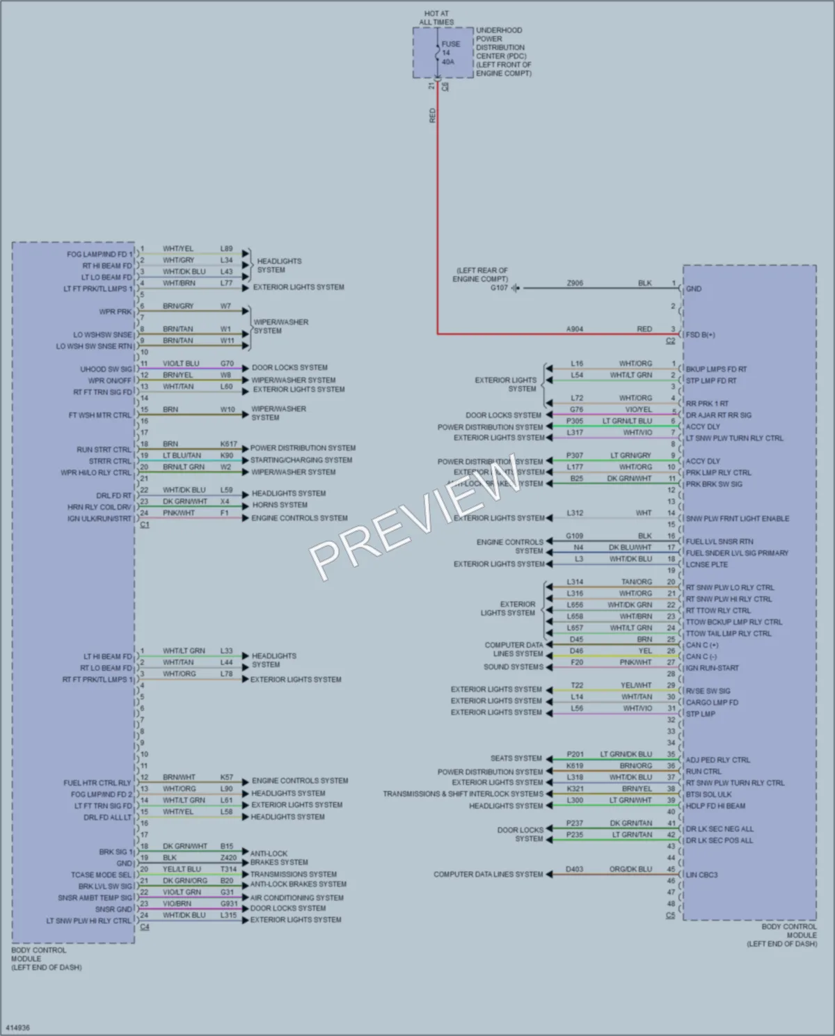 2013 Ram 3500Pickup Body Control Modules wiring diagram preview