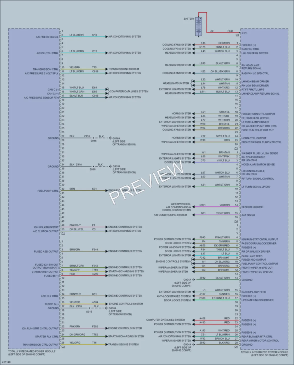 2013 Ram CV Body Control Modules wiring diagram preview